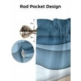 thumbnail image 5 of Blue Ombre Valances for Windows Abstract Stripe Ocean Wave Geometric Modern Art Kitchen Valance Curtain Rod Pocket Small Curtains for Cafe Bathroom Laundry Basement 42" x 12", 5 of 8