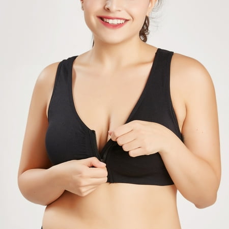 

Women Sport Bras Front zipper Closure Racerback Unerwear Bra with Removable Padded