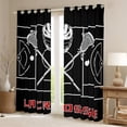 thumbnail image 2 of Homewish Lacrosse Blackout Curtains Set of 2 (52x84 Each) for Boys, Gray Black Window Curtains, Sport Helmet Curtains and Drapes, Luxurious Home Decor, 2 of 6