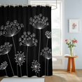 thumbnail image 4 of Shower Curtain White Dandelion Shower Curtains for Bathroom Decor, Waterproof Polyester Shower Curtain Set with Hooks, Small Stall Size 36" x 72" Black, 4 of 9