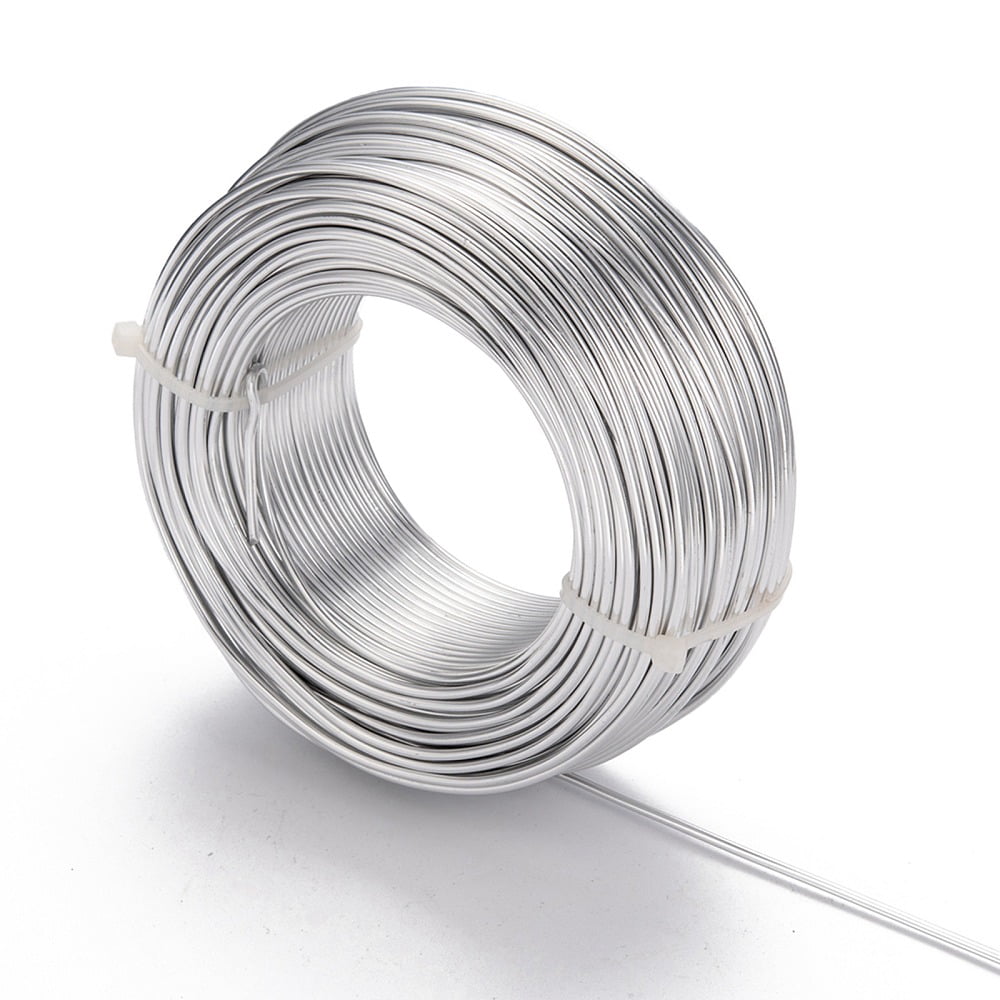 Anodized Aluminum Wire Bendable Metal Craft Wire Flexible Craft Wire for Beading Jewelry Craft Making Silver 12 Gauge 2.0mm
