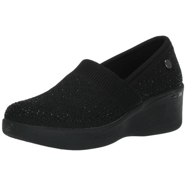 Zapatos Skechers Martha Stewart PIER Lite-reflection Mocasín para mujer, color negro