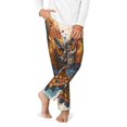 thumbnail image 2 of Susaid Colorful Owl Tattoo Art Print Soft Teen Sleep Pants, Long Pajama Bottoms with Two Pockets and Elastic Waist, Designed for Ages 5-16-Medium, 2 of 6