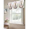 thumbnail image 6 of Easter Bunny Curtain Valances for Windows, Spring Blossom Wildflower Colorful Eggs Kitchen Valance Window Treatment, Light Filtering Block Curtains for Bathroom/Bedroom/Living Room 54'' x 18'', 6 of 9