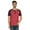 Heather Dark Gray & Red, variant on Inkmeso Short Raglan Sleeve Cotton Lightweight Solid T-Shirts Classic Henley T-Shirt For Mens