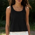 thumbnail image 5 of ClodeEU Women's Solid Color Crew Neck Denin Tank Top, Casual Sleeveless Jean Tops Black,Women's Plus L, 5 of 8