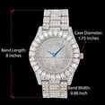 thumbnail image 4 of Charles Raymond Luxury Mens Iced Out Tennis Cross Necklace w/Diamond Quartz Wristwatch - Be Lit & Choose The Matching Blinged Out Cuban ZZ Bracelet Set - ST10327RN Classic SLV SLV 2pc Set (20"), 4 of 8