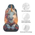 thumbnail image 4 of Wukai Starry Sky Cute Horse Full Set Car Seat Covers with Soft Padding Universal Auto Front Seats Protector and Cushion Mat, 4 of 5
