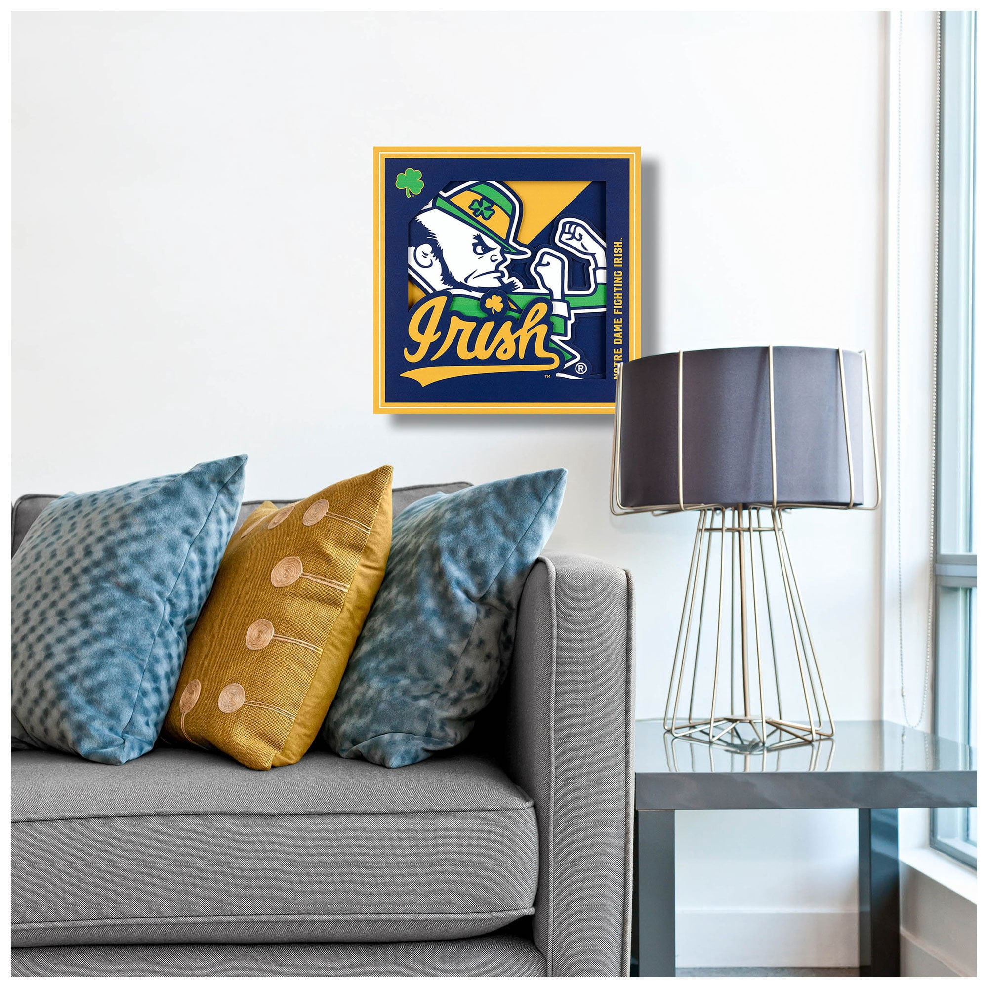 YTF NCAA Notre Dame Fighting Irish 3D Logo Series Wall Art 12X12