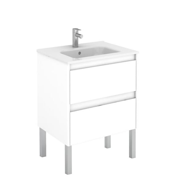 Ws Bath Collections Ambra 60F Ambra 24" Free Standing Single Basin Vanity Set - White