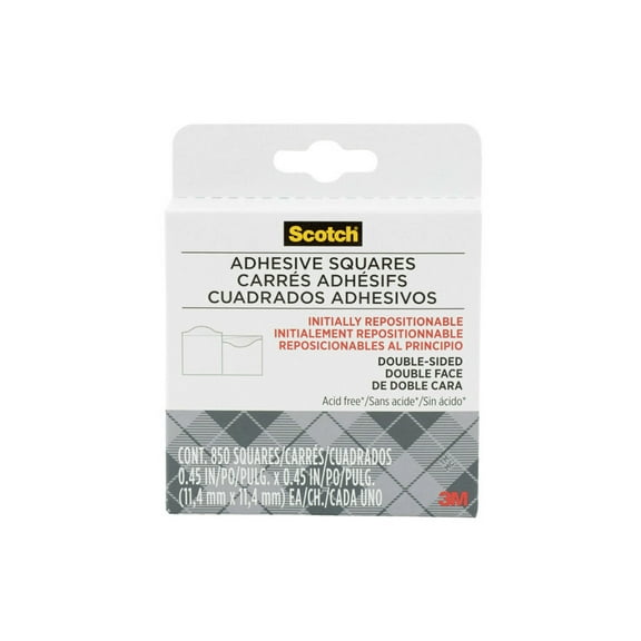 Scotch Adhesive Squares, Double Sided, 850 Squares