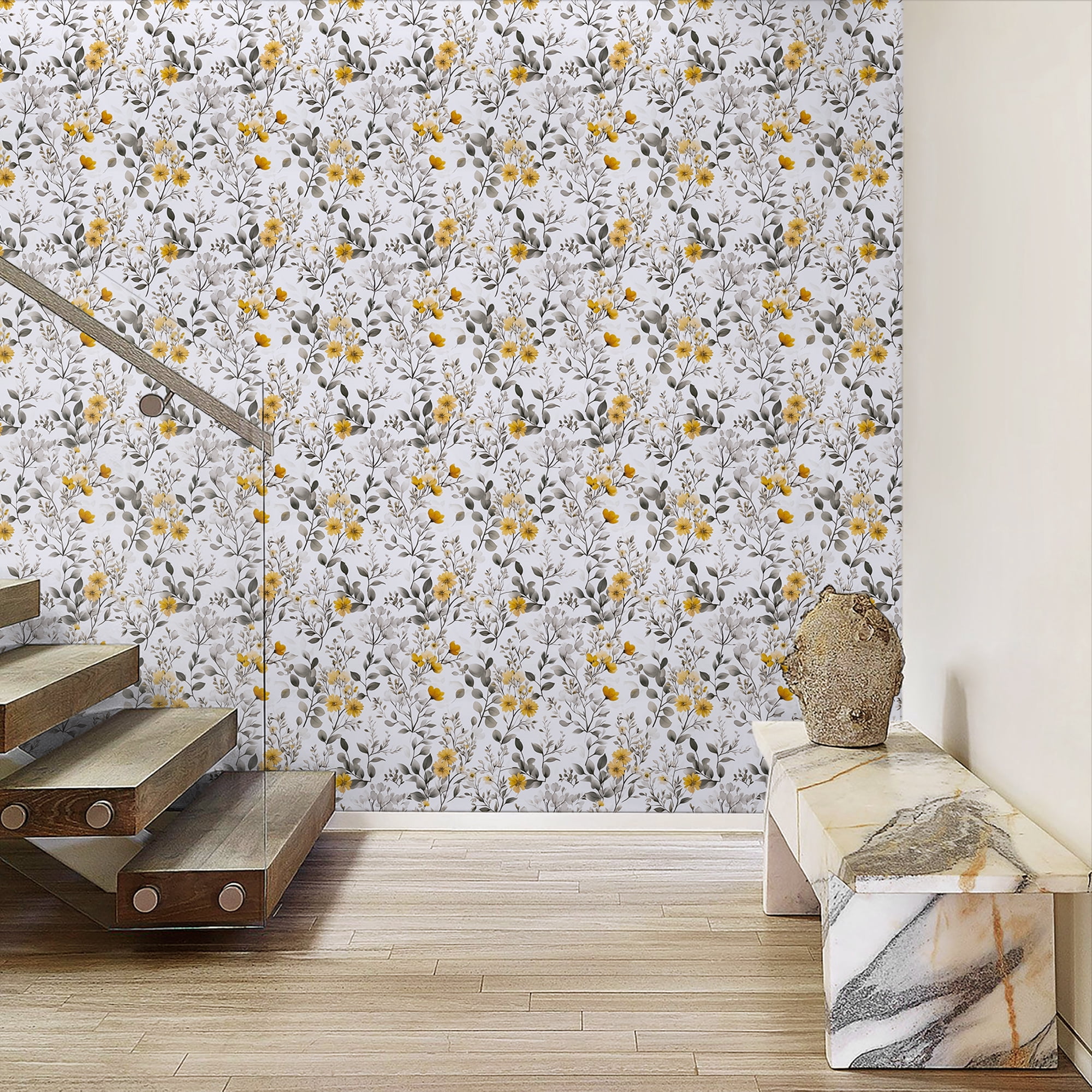 UMIGGEE Floral Wallpaper Multicolor Peel and Stick Wallpaper Self Adhesive Wall Paper 17.3-in x 118-in Contact Paper for Home Mural Wall Decor Wall Covering Old Furniture Renovation