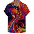 thumbnail image 5 of Camisa con estampado 3D de células biológicas coloridas para hombre, camisas hawaianas de verano, blusas holgadas de manga corta para calle, blusa con botones y solapa para calle, 5 of 5