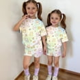 thumbnail image 6 of Girls' Clothing Sets Summer Outfits Size 10-12 2 Piece Outfits Cute Funny Animal Print Clothing Sets Casual Short Sleeve T Shirts Top and Shorts Athletic Lounge Set Multicolor 5-6 Years, 6 of 7