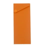 JAM Slide Pencil Case, 7.75x2.75x1.1, Orange, 1/Pack, Button Snap