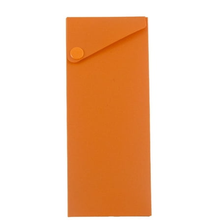 JAM Slide Pencil Case, 7.75x2.75x1.1, Orange, 1/Pack, Button Snap