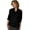 BLACK, variant on Women's V-Neck French Placket Stretch Blouse 5045