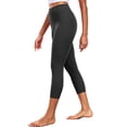 thumbnail image 3 of NELEUS ButterSoftFlex Womens High Waist Capri Legging for Yoga Workout Athletic Cropped Pants with Waistband Pocket,Black+Gray,US Size S, 3 of 10