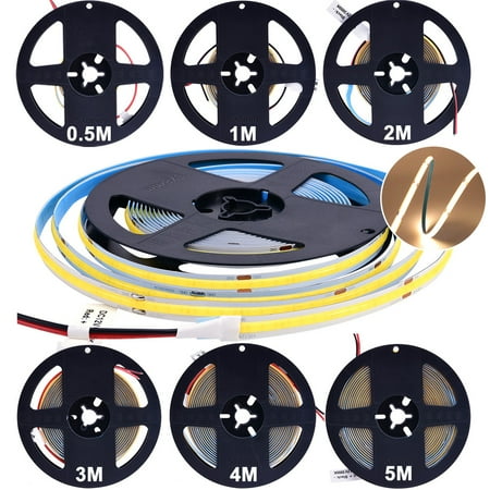 

YLHHOME COB LED Strip Light 0.5- 5M COB Bendable Tape Light 224LEDs/M 12V for Bedroom Cabinet Bookcase