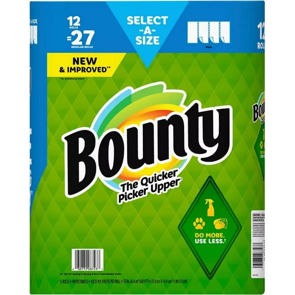 Bounty Serviettes en Papier Select-A-Size, 12 ct./102 Feuilles