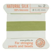 Griffin Silk Beading Cord & Needle Sz 2 Lt Jade Green