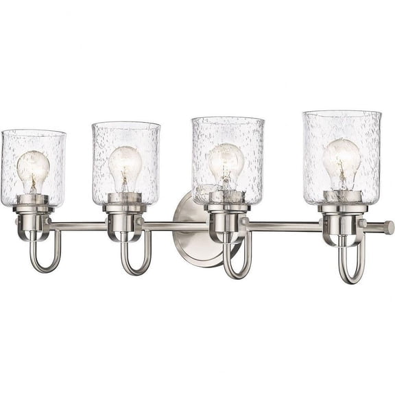 4 Light Vanity Light Fixture in Transitional Style-9.5 inches Tall and 28 inches Wide-Brushed Nickel Finish Bailey Street Home 372-Bel-4620058