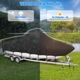 thumbnail image 2 of SHELTUSE 1200D Universal Boat Cover-14'-16'L Heavy Duty Boat Cover with Motor Cover, Waterproof V-Hull Pro-Style Bass Boat Cover, Trailerable Center Console Boat Cover, Beam Width: up to 90'', Black, 2 of 7