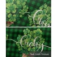 thumbnail image 6 of Green Plaid Linen Curtain Valance for Bedroom/Bathroom/Kitchen/Office/Living/Dining Room Windows,St. Patrick's Day Buffalo Checkered Plant Rod Pocket Topper Drapes Decorative Cafe Drapery Panel 60x18, 6 of 6