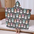 thumbnail image 5 of Gray Christmas Snowman Pattern Hooded Bath Towel，60"x35" for Ages 3 To 12 Kids, Quick Dry Lightweight Soft Microfiber Hood Beach Towel Cover Up for Kids, 5 of 7
