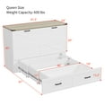 thumbnail image 5 of Bellemave Queen Size Farmhouse Murphy Bed Frame with Charging Station and Storage Drawer Foldable Cabinet Platform Bed for Guest Room or Home Office (Queen Size, Antique White), 5 of 11
