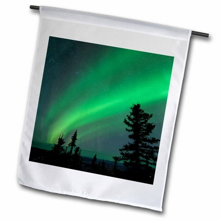 3dRose US, AK, Fairbanks. Dramatic curtain display of Aurora Borealis. - Garden Flag, 12 by 18-inch