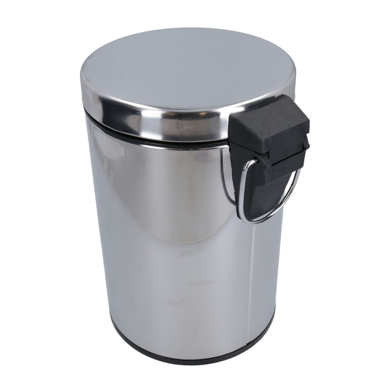 3L WHITE PEDAL BIN WITH STAINLESS STEEL LID #7-98036