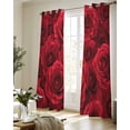 thumbnail image 5 of Red Roses Sheer Curtains 84 Inch Length 2 Panels Set for Living Room/Bedroom, Valentine's Day Flowers Floral Vintage Kitchen Curtains Grommet Semi-Sheer Curtains Drapes Window Treatments 52"x84"x2, 5 of 7