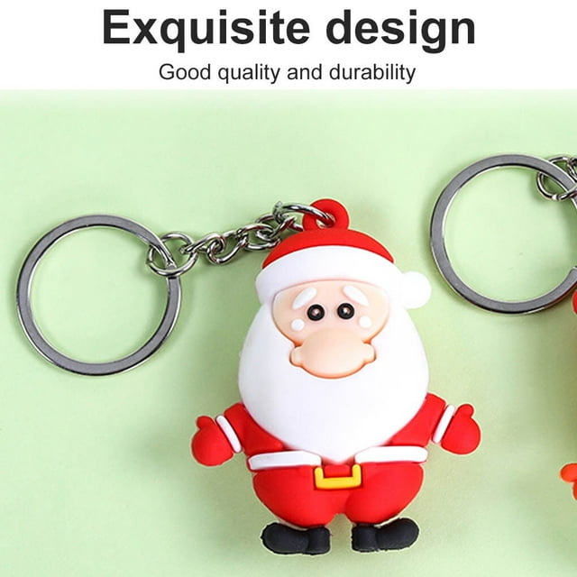 Baohd Keychain Christmas Themed Silicone Pendant Christmas silicone keychain key ring Key Ring Bag Decorative Attachment Alloy Keychain, Type 6