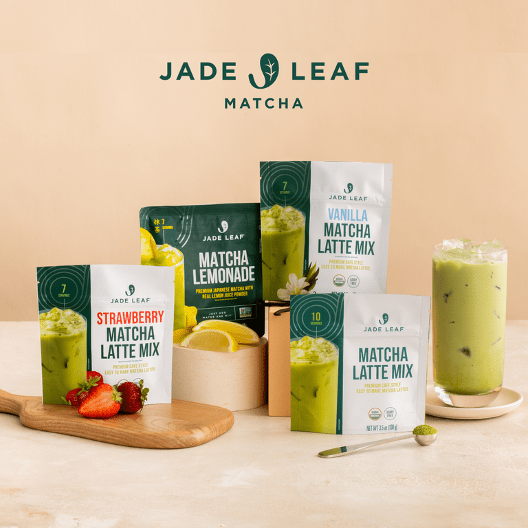 Jade Leaf, Organic Matcha Latte Mix, Strawberry, 2.5 oz Pouch