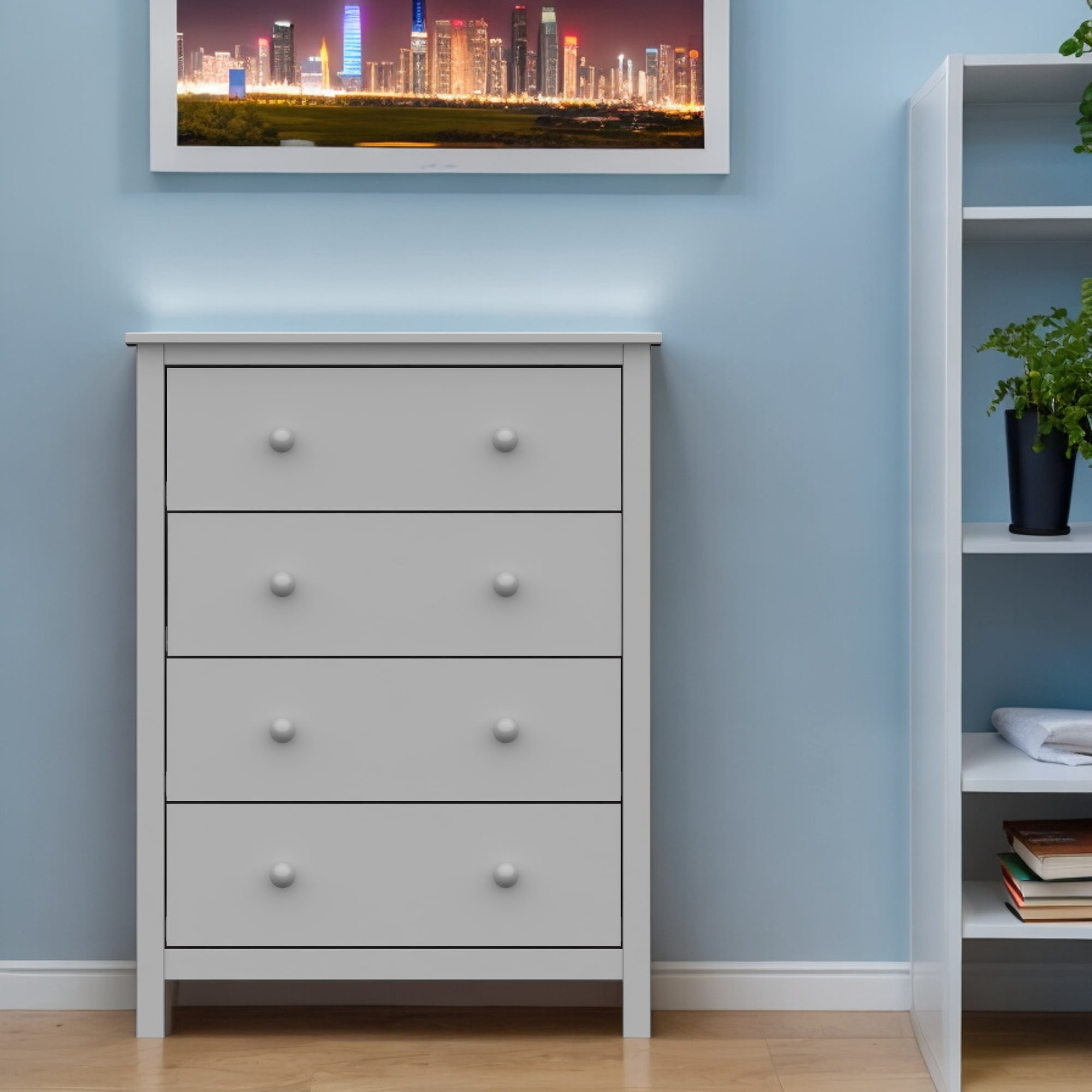 From the Tree Furniture Solid Pine Wood 4-Drawer Dresser for Bedroom Clothes Storage