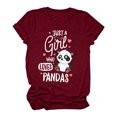 thumbnail image 3 of Gibobby Camisetas Mujer Baratas Manga Corta Mujeres Casual Fashion Top Camisa Característica Animal Camisas manga corta Round Neck Tee Tops Loose Tunic Blose(Vino,M), 3 of 5