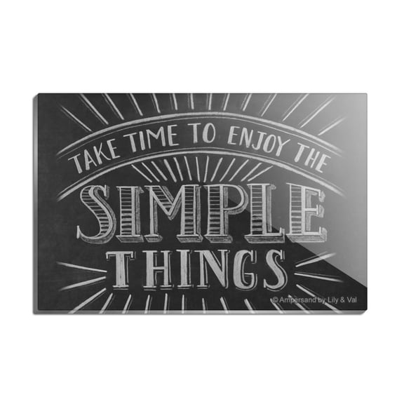 Enjoy the Simple Things Rectangle Acrylic Fridge Refrigerator Magnet