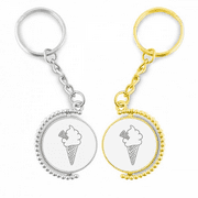 Black Line Soft Cones Ice Rotating Rotating Key Chain Ring Accessory Couple Keyholder