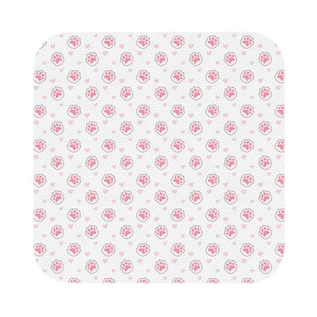 

Ocsxa Animal Pink Color Paw Coasters for Drinks Leather Coasters Set of 4 for Coffee Table for Housewarming Kitchen Bar Decor