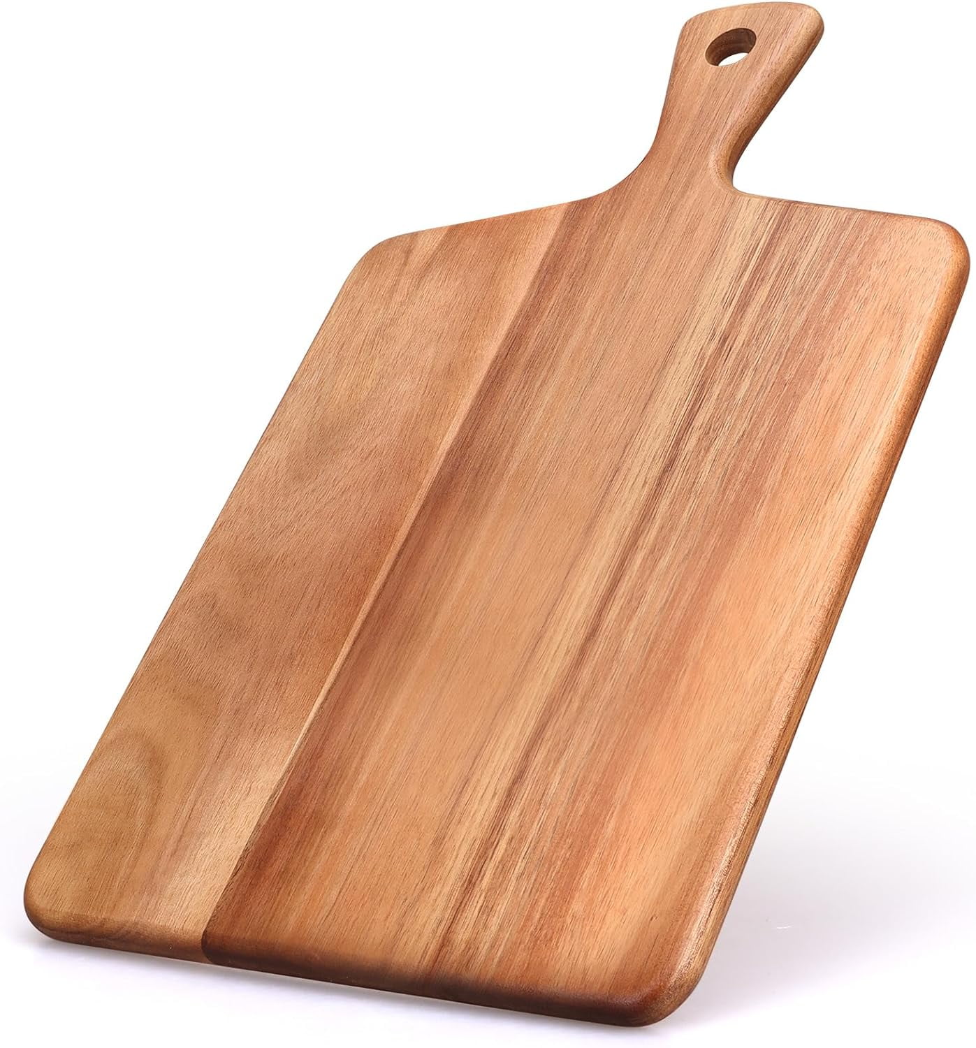 RGHJAR-Acacia Wood Cutting Board with Handle Best Cheese for Charcuterie Board Kitchen Wooden Chopping Block for Meat Vegetable Bread Fruit Serving Board Wood Butcher Block Carving Board, 17" X 10"