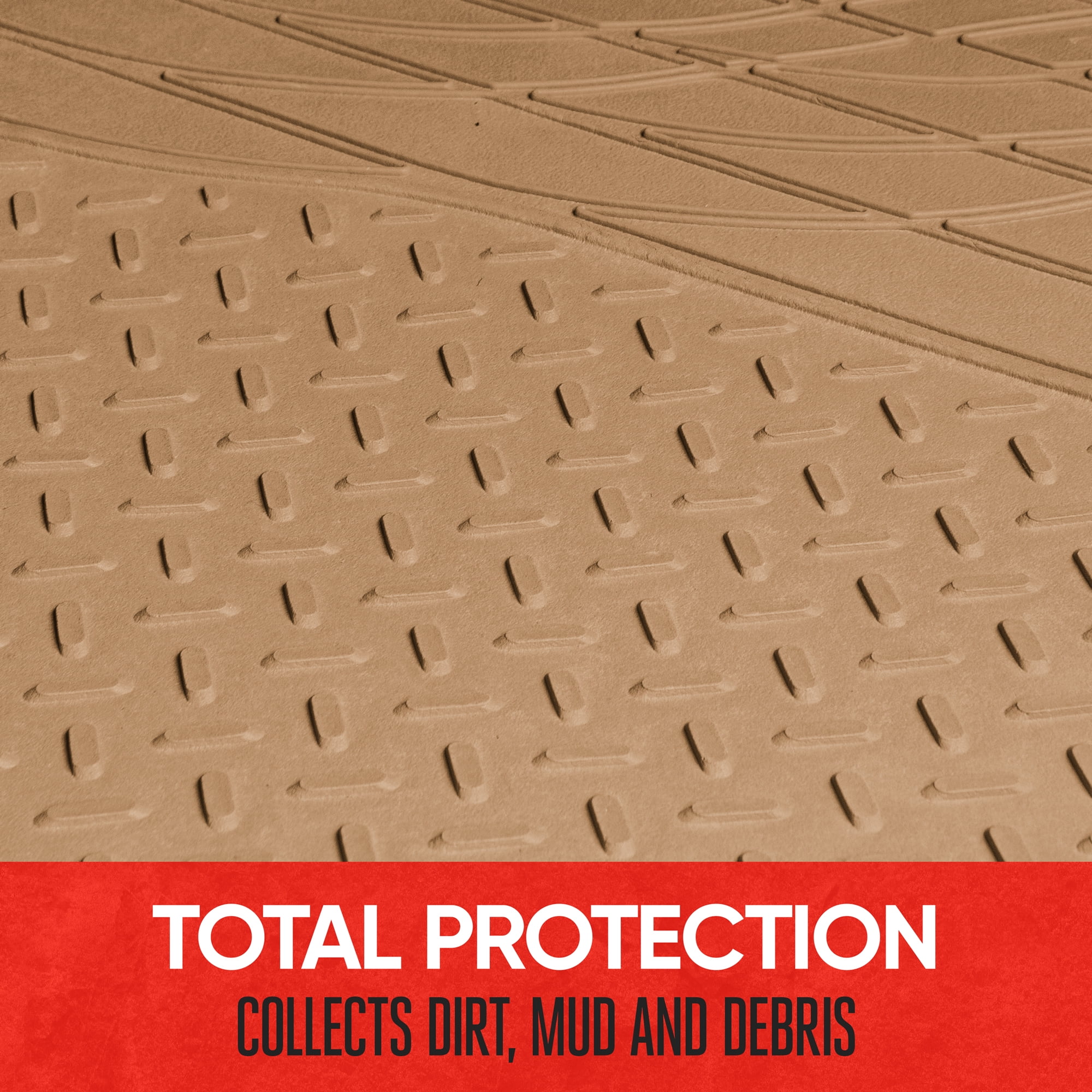 Motor Trend Heavy Duty Utility Cargo Liner Floor Mats for Car Truck SUV, Universal Trimmable to Fit, Foldable, Cargo & Trunk All Weather Protection, Beige (MT-786-BG)