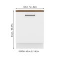 thumbnail image 3 of Madesa Hazel Kitchen Storage Base Cabinet with Adjustable Feet and an Internal Shelf 23 Inch Wide Engineered Wood Slab Doors Painted Finish Floor Mount Removable Plinth - White, 3 of 7