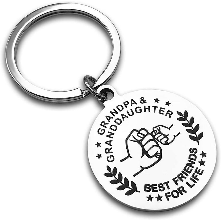 My Grandpa Grandfather Keychain Gift from Granddaughter Grandson