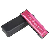 QAYOZ 10 Holes Key Of C Blues Harmonica Mouth Organ Beginners Harp Musical Gift, Pink