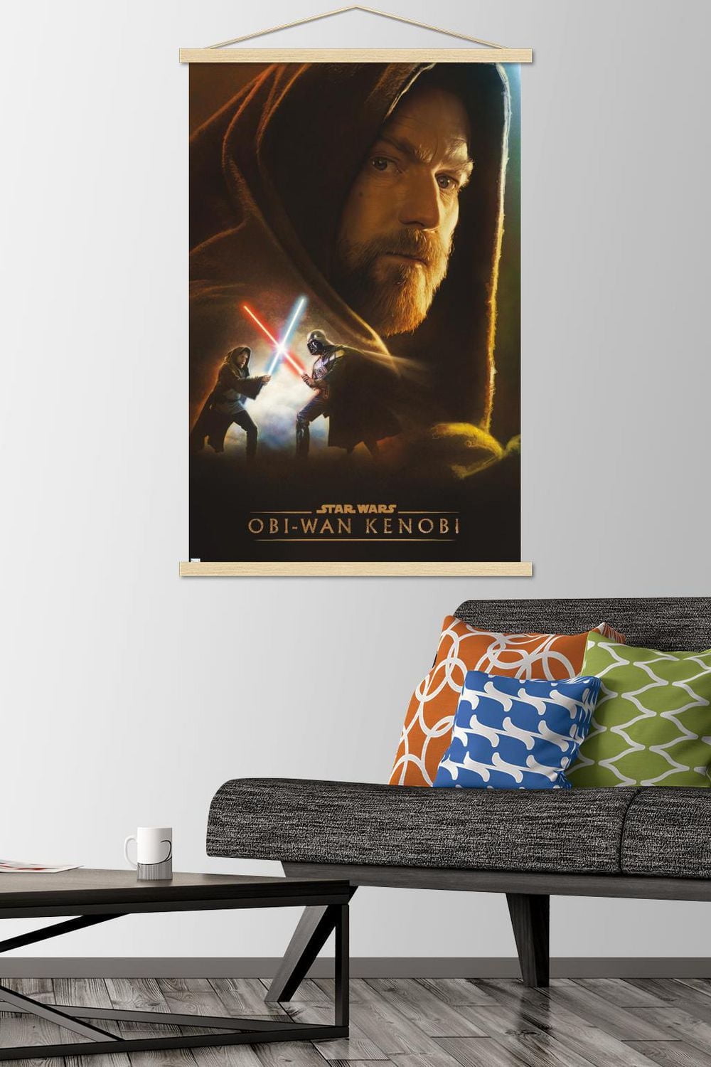 Star Wars: Obi-Wan Kenobi – Obi-Wan Collage 22.375" x 34" Wall Poster with Beechwood Magnetic Frame, by Trends International