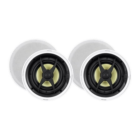 Slim Series Subwoofer - Monoprice 2 Way In-Ceiling Speakers - 6.5 Inch (Pair) With Aramid Fiber And Titanium Silk Drivers - Caliber Slim Series