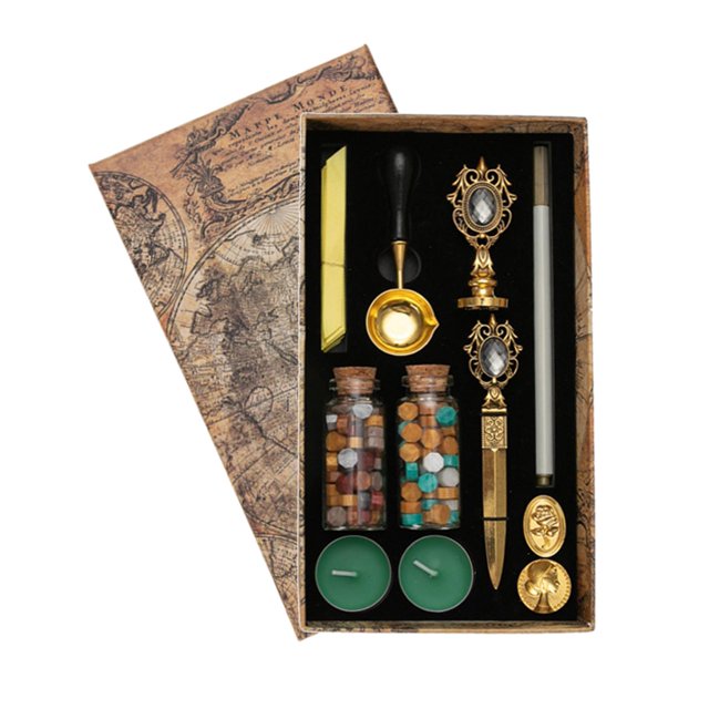 Sello de estilo vintage Sello de sellado con cuchara de fusión Herramientas artesanales para regalos Proyectos de sellado Gris perfecl Fabricante de sellos de sello de cera