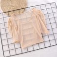 thumbnail image 4 of HGIEYS Women's Short Sleeve Mesh Top See Through T-Shirt Sexy Sheer Crop Tops, 4 of 5