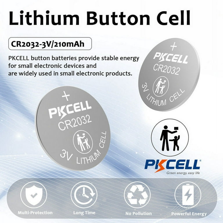 Cr2032 3V 210mAh Lithium Button Cell Non-Rechargeable Battery